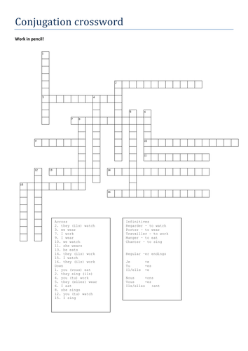 conjugation crossword