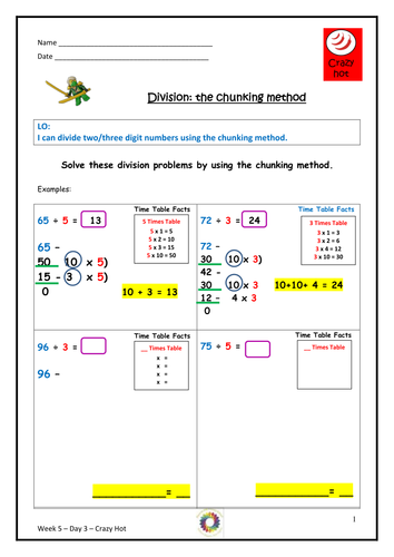 Division - Chunking | Teaching Resources