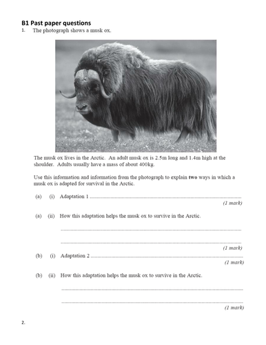 AQA GCSE Biology unit 1 past paper booklets (B1)