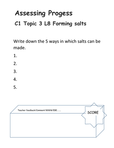Edexcel 9-1 CC8g Solubility TOPIC 3 Chemical changes PAPER 1
