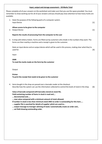 A-Level Computer Science - Input, Output and Storage