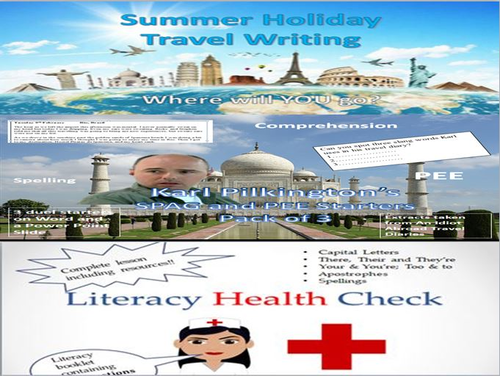 KS3/4 Literacy, PEE, SPAG and Summer Holiday Travel Writing Bundle