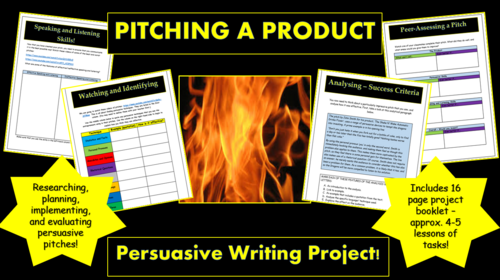 Pitching A Product Persuasive Project! (Building Speaking & Listening/ Persuasive Writing Skills!)