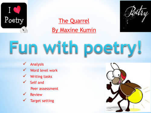 Poetry: 'The Quarrel' by Maxine Kumin. Ideal for National Poetry Day!