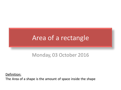 Area & Perimeter of a rectangle