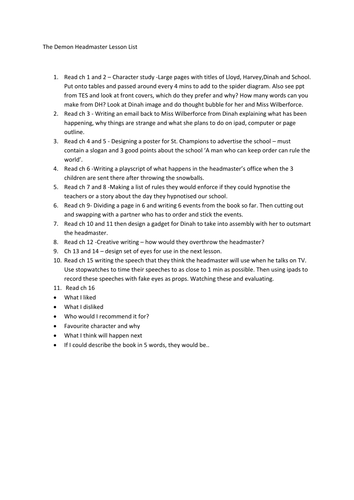 Demon Headmaster Scheme - Chapter activities