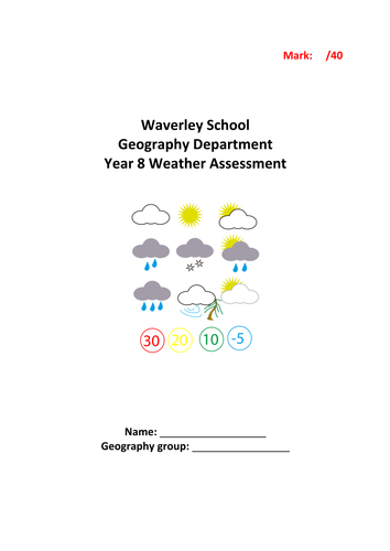 4x Y8 Geography assessments and Markschemes