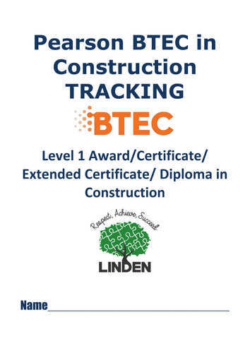 BTEC Construction Level 1 Tracking sheet