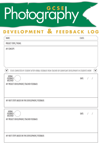 GCSE Photography Development & Feedback booklet