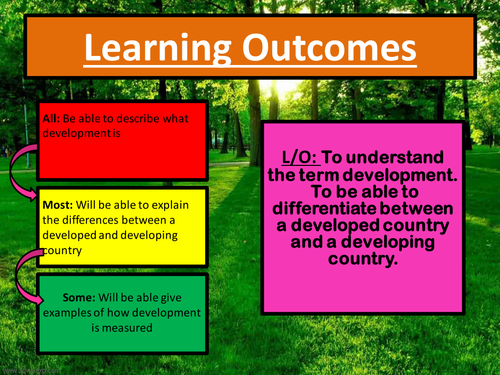 Development Unit GCSE - Lessons 1-3