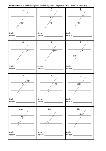 Angles and parallel lines activity