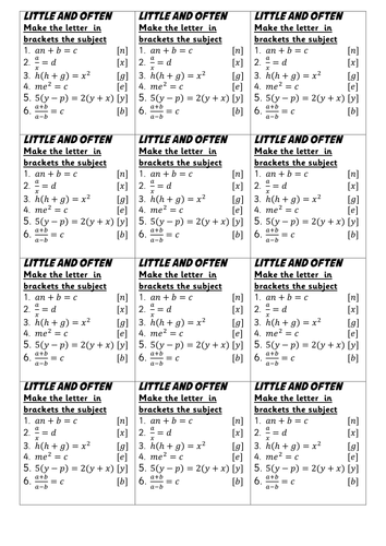 Little and Often - change the subject