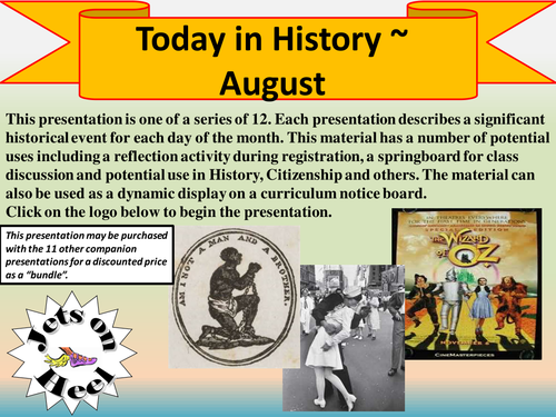 On An August Day In History Teaching Resources