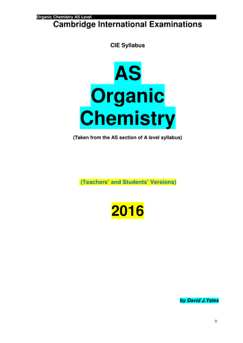 AS Organic Chemistry