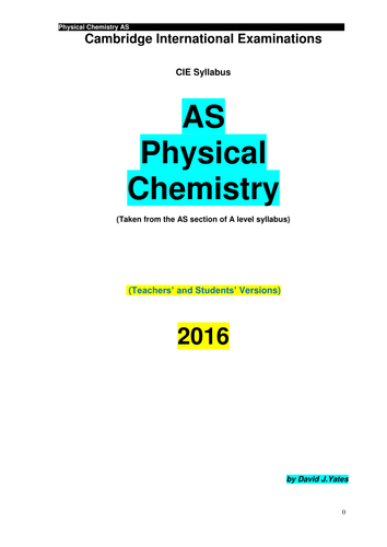 AS Physical Chemistry