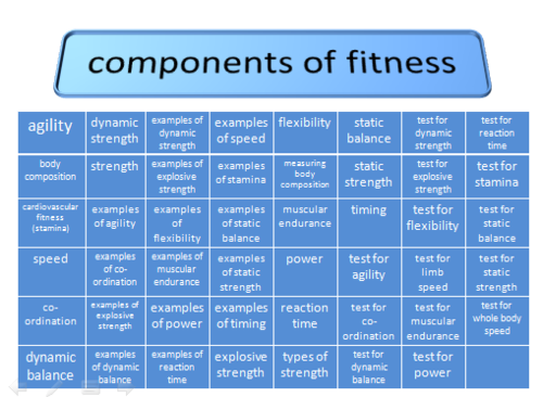 Heworth Grange PE on X: Components of fitness. Skill-related components.  #gcse #pe #revision  / X