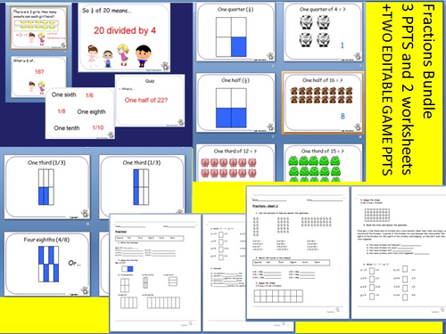 Fractions 9 piece math bundle