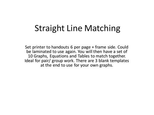 Straight Line Graph Matching