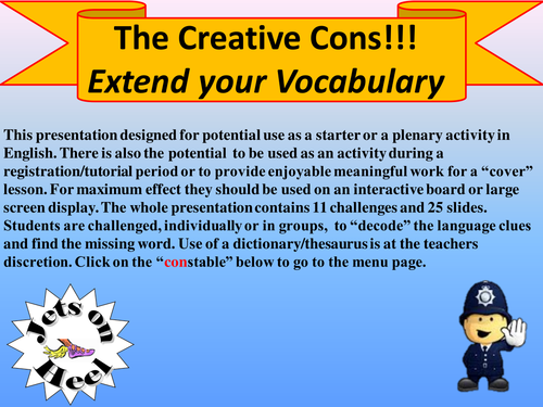 Extend your vocabulary The Creative Con Challenge