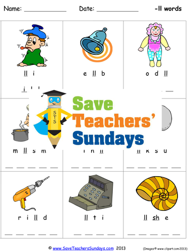 LL Phonics Worksheets, Activities, Flash Cards and Other Teaching Resources