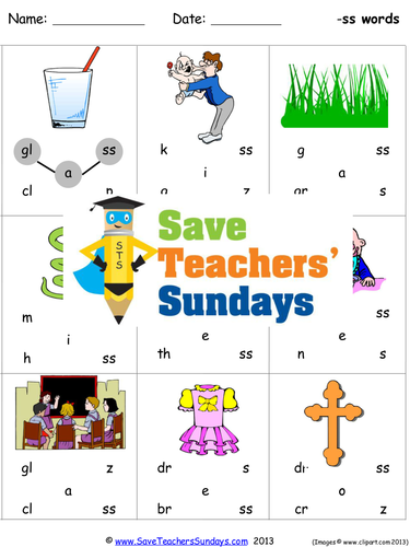 Ss Phonics Worksheets, Activities, Flash Cards and Other Teaching Resources