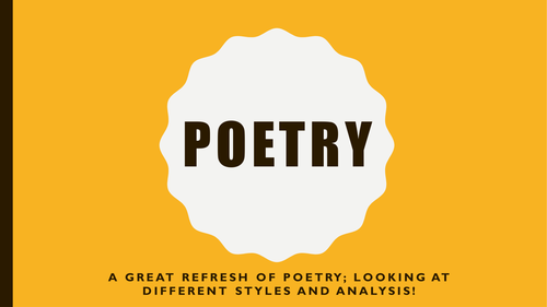 Poetry Powerpoint Presentation KS3 | Teaching Resources
