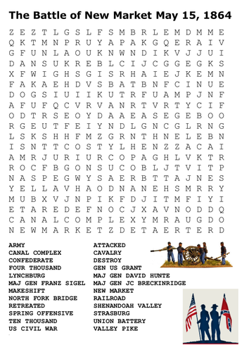 The Battle of New Market May Word Search
