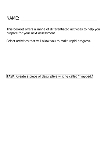 igcse creative writing coursework mark scheme