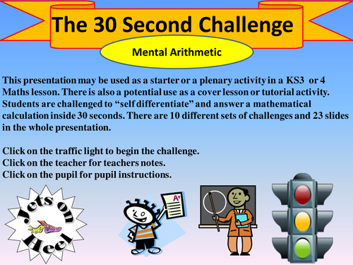 The 30 Second Mental Arithmatic Challenge
