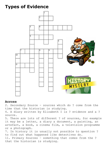 Evidence Crossword Teaching Resources