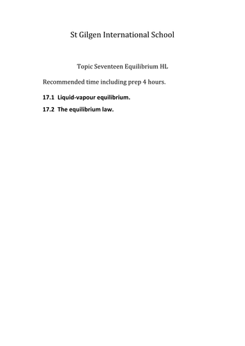 Reversible reactions/ Chemical Equilibria Flipped Classroom