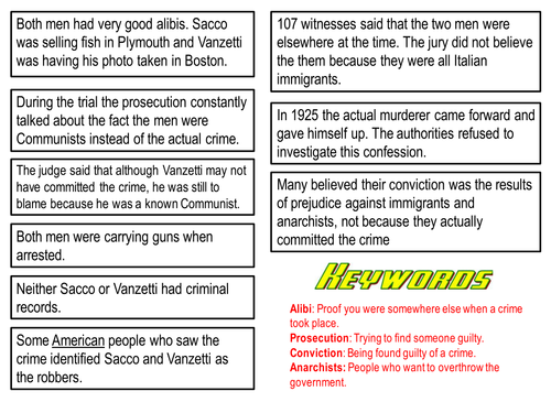 USA Sacco and Vanzetti: AQA New Spec Paper 1D