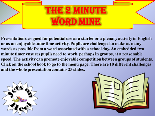 The Two Minute School Word Mine