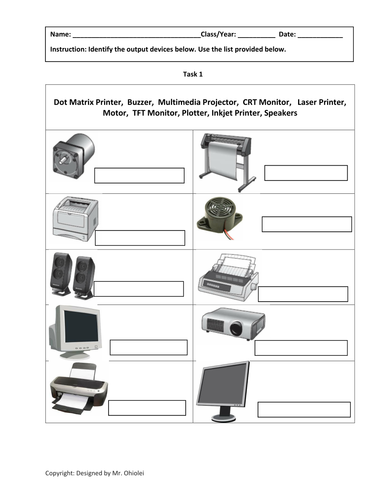 Must Have OUTPUT Device Assessment Worksheet