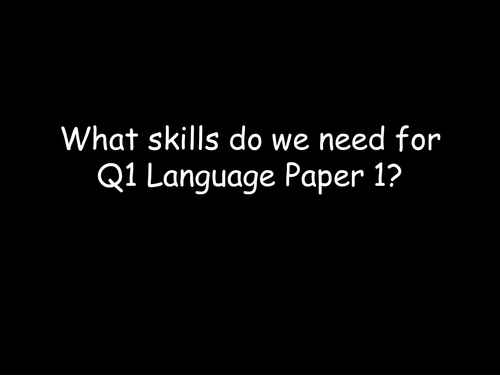 English Language Paper 1 GCSE AQA Exam 2017