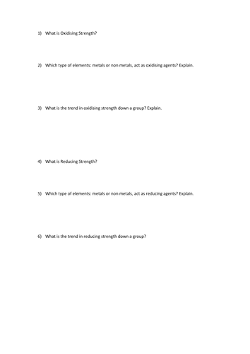 Understanding trends and Types of Chemical Reactions