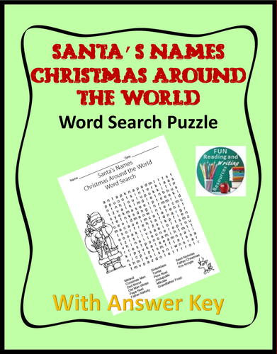 Christmas Around the World - Santa's Names Word Search Puzzle