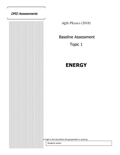 AQA Physics (2018) Energy Assessment
