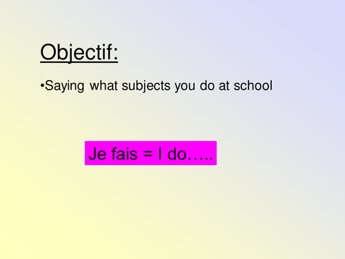 school subjects FRENCH