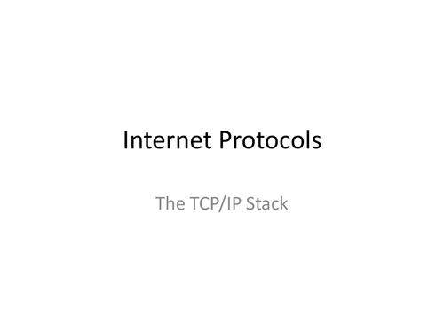 Internet Protocols