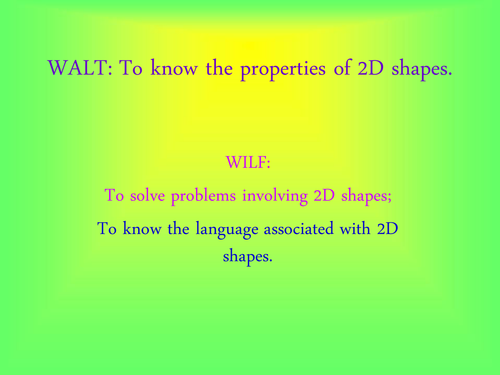 Properties of 2D Shapes  Activity