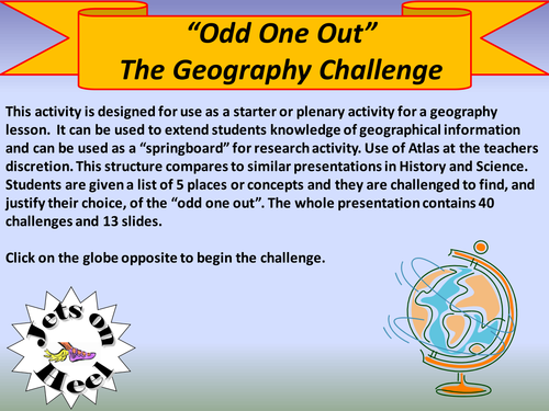 Geography, The Odd One Out!