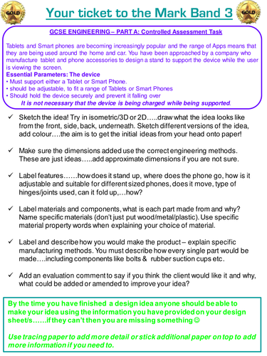 AQA Engineering - Part A - Guide to Design Ideas