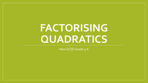 Factorising three term quadratics without a coefficient.