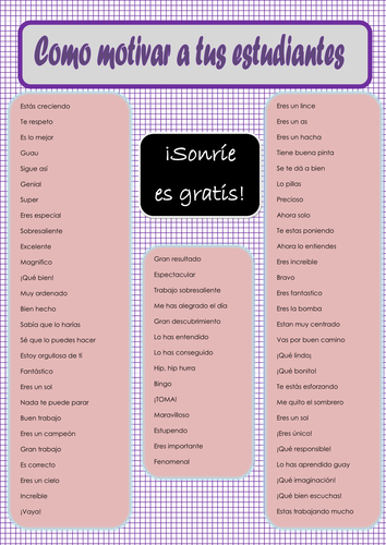 How to praise your students in Spanish