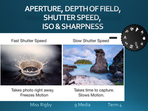 Photography - aperture, depth of field, shutter speed, ISO and sharpness