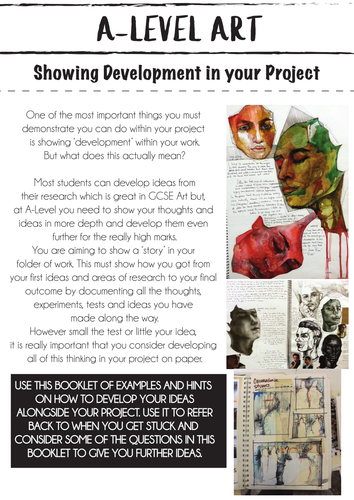 A-Level Art - how to develop your ideas booklet.