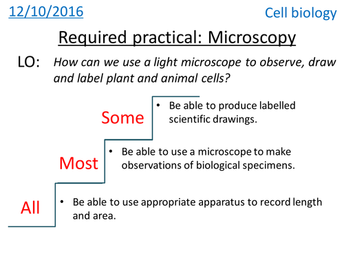 NEW GCSE 2016 - Required practical - Microscopy