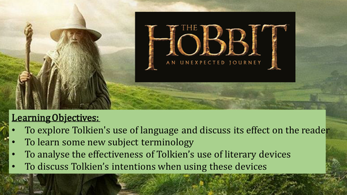 The Hobbit  analysis of  Tolkien's use of literary devices and language in chapters 4 & 5