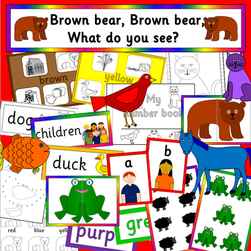Brown Bear, Brown Bear story resource pack- colours, animals